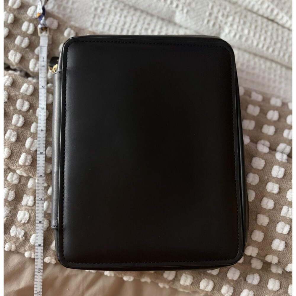 Day-Timer Genuine Leather Black Zippered 7 Ring Desk Planner Organizer 5.5x8.5
